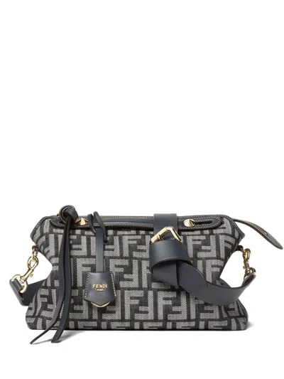 Fendi By The Way Soft Medium Bag In Ff Jacquard With Denim Effect Women In Blue