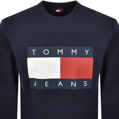 Tommy Jeans Big Flag Logo Sweatshirt Navy In Blue