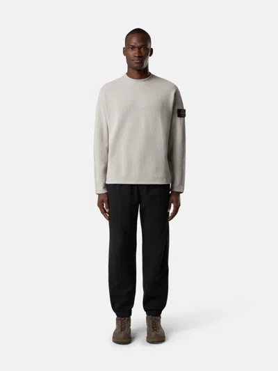 Stone Island Brushed Organic Cotton Fleece Sweat Bottoms In Black