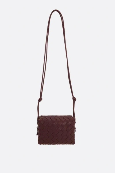 Bottega Veneta Women Loop Mini Leather Crossbody Bag In Burgundy