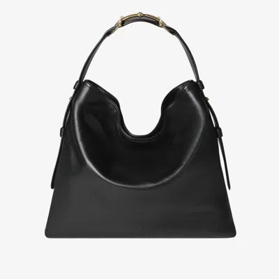 Gucci Beatrix Large Leather Shoulder Bag In Black