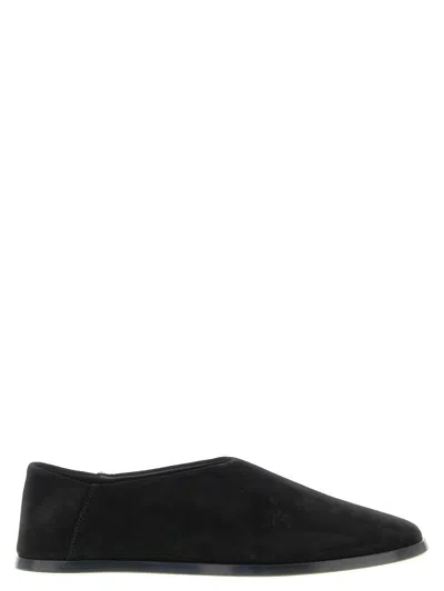 Fear Of God Suede Slip On Flat Sole Loafers In Black