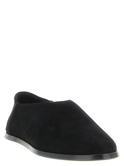 Fear Of God Suede Slip On Flat Sole Loafers In Black