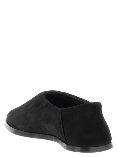Fear Of God Suede Slip On Flat Sole Loafers In Black