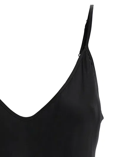 L'agence Gabriella Silk V-neck Tank In Black