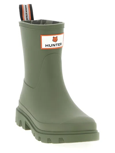 Maison Kitsuné Boots Hunter Woman Color Green In Green
