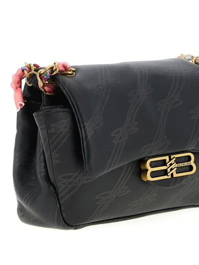 Balenciaga Printed Leather Mini Darling Shoulder Bag In Black