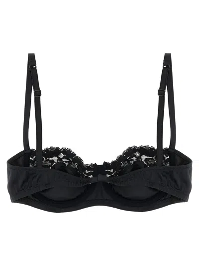 Dolce & Gabbana Silk Bra With Adjustable Shoulder Straps In Black