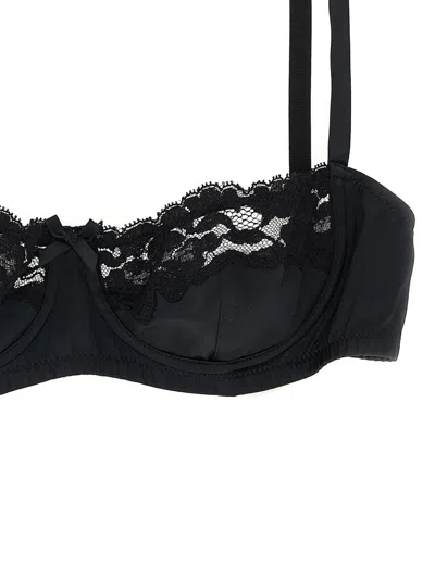 Dolce & Gabbana Silk Bra With Adjustable Shoulder Straps In Black