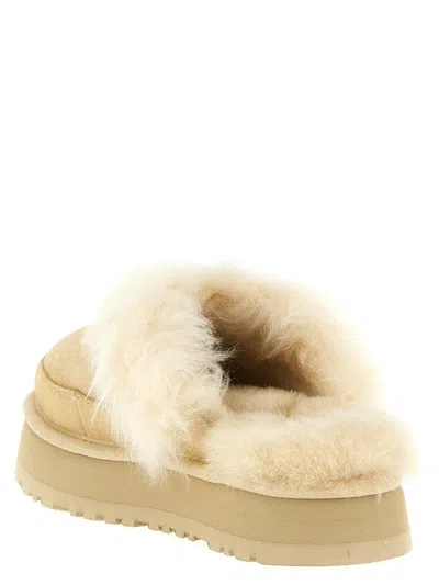 Ugg Chalet Beige Ankle Boots With Fur Design In Suede Woman In Animal Print