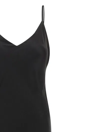 L'agence Seridie Mid-length Silk Slip Dress In Black