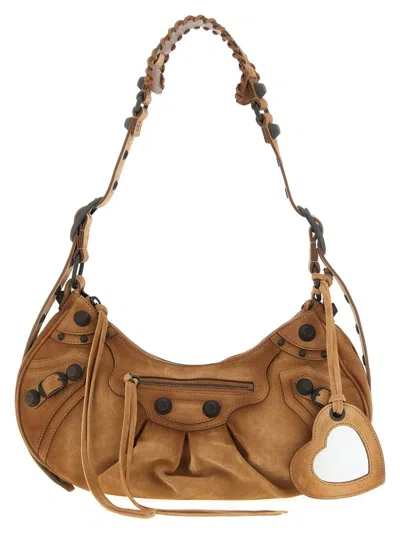 Balenciaga Shoulder Bag With Adjustable Strap And Studs In Brown