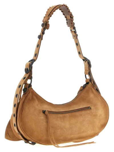 Balenciaga Shoulder Bag With Adjustable Strap And Studs In Brown