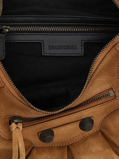 Balenciaga Shoulder Bag With Adjustable Strap And Studs In Brown