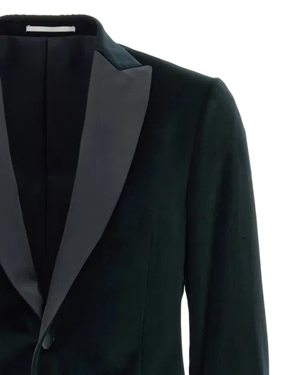 Pal Zileri Ceremony Line Velvet Blazer With Satin Lapel In Green
