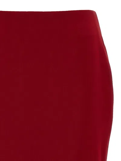 Saint Laurent Fitted Midi And Knee-length Skirt In Red