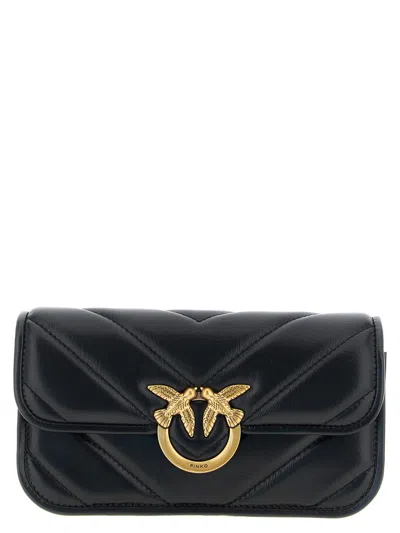 Pinko Love Box Baguette Hand Bags Black In Black