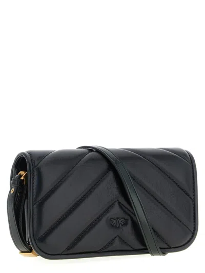 Pinko Love Box Baguette Hand Bags Black In Black