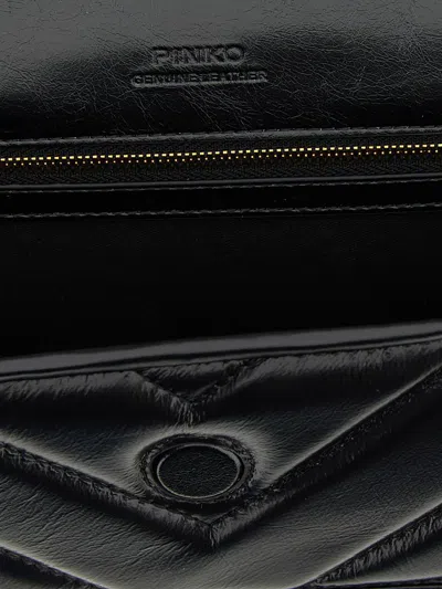 Pinko Love Box Baguette Hand Bags Black In Black