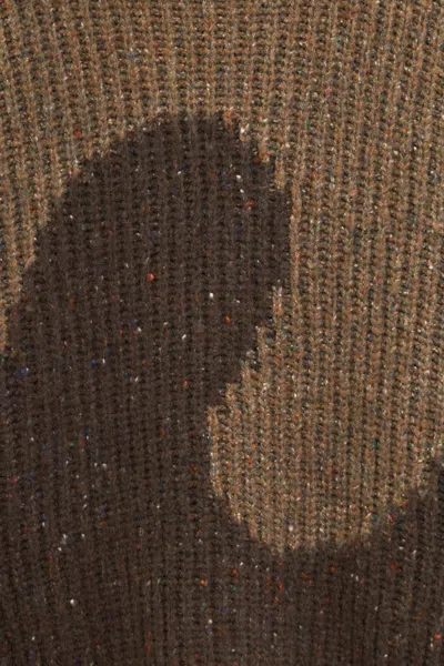 Erl Color Block Long Sleeve Knit Sweater In Brown