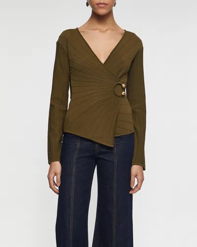 Cult Gaia Collette Ring-detail Top In Green