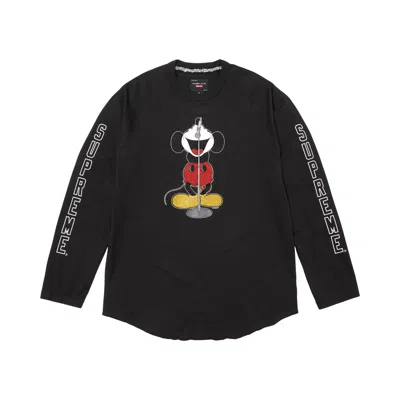 Pre-owned Supreme X Number (n)ine X Mickey Mouse Raglan Long-sleeve Top 'black' | Men's Size M