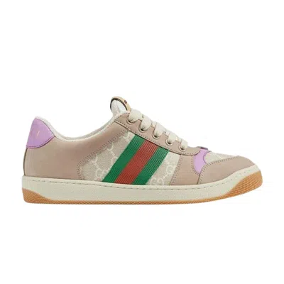 Pre-owned Gucci Wmns Screener 'gg Supreme - Beige Lilac' | Cream | Women's Size 1 In White