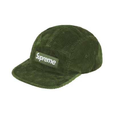Pre-owned Supreme Corduroy Camp Cap 'olive' | Green | Men's Size Onesize