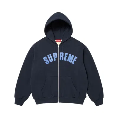 Pre-owned Supreme Arc Thermal Lined Zip Up Hooded Sweatshirt 'navy' | Blue | Men's Size L