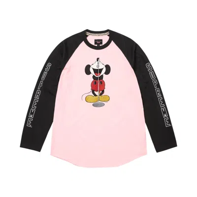 Pre-owned Supreme X Number (n)ine X Mickey Mouse Raglan Long-sleeve Top 'pink' | Men's Size M