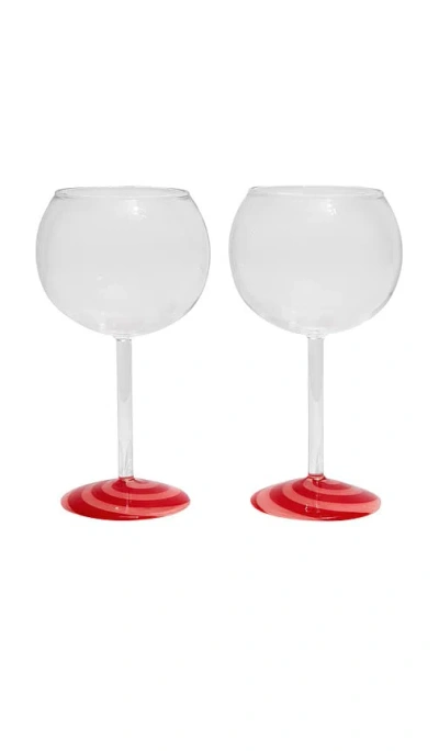 Fazeek Swirl Wine Glasses Set Of 2 In White