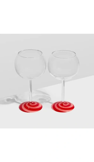 Fazeek Swirl Wine Glasses Set Of 2 In White