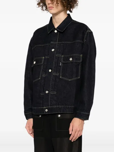 Mastermind Japan Logo-print Denim Jacket In Black