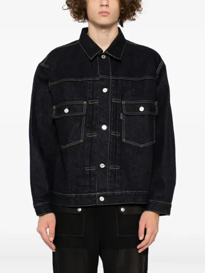 Mastermind Japan Logo-print Denim Jacket In Black