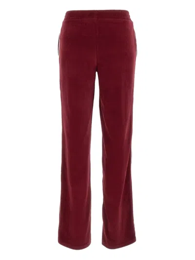 Mc2 Saint Barth Yvonne Embroidered-logo Track Pants In Red