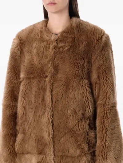 Stand Studio Hilma Eco Fur Coat In Brown