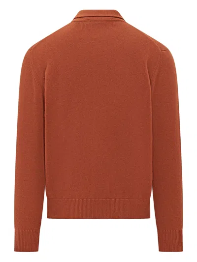Filippo De Laurentiis Buttoned Patch-pocket Cardigan In Orange