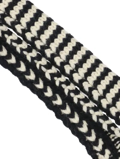 Low Classic Long Knit Scarf For Everyday Use In Black
