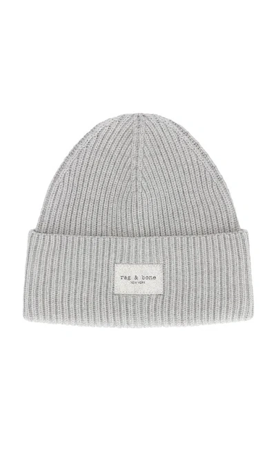 Rag & Bone Blake Metallic Wool Blend Beanie In Gray