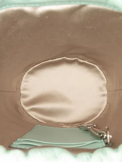 Pre-owned Gucci 2016-2025 Small Gg Marmont Sequined Diagonal Matelasse Leather Bucket Bag In Green