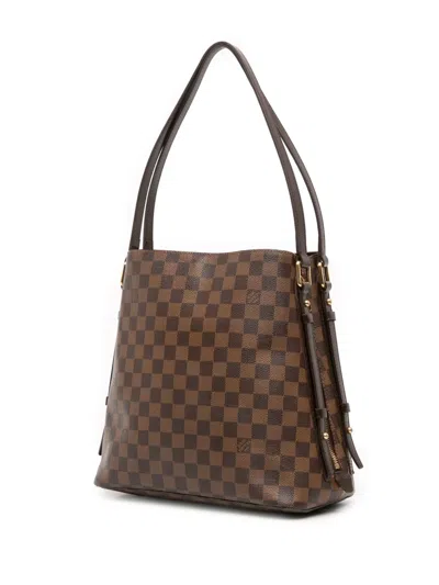 Pre-owned Louis Vuitton 2010 Damier Ebene Cabas Rivington Tote Bag In Brown