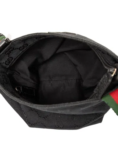 Pre-owned Gucci 2000-2015 Gg Canvas Web Crossbody Bag In Black