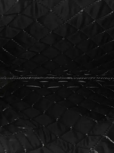 Pre-owned Chanel 2014-2015 Large Quilted Patent O Case Clutch Bag In Black