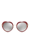 MIU MIU Mirrored Apple Round Sunglasses, 52mm,1731079RED/SILVERMIRROR