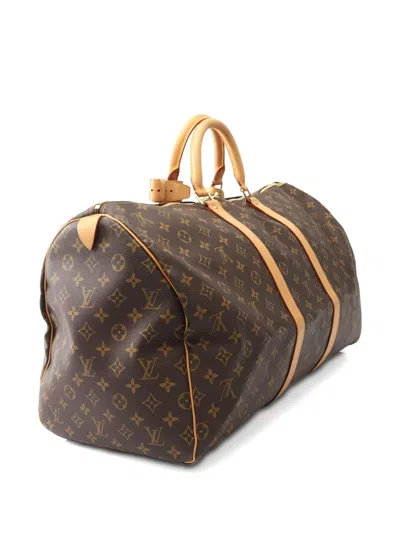 Pre-owned Louis Vuitton 1998 Keepall Bandoulière 55 Monogram Holdalls Bag In Brown