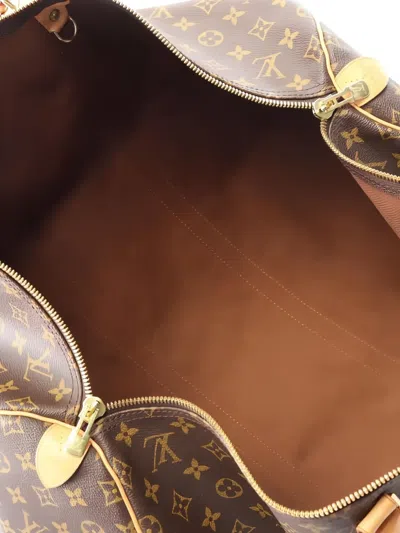 Pre-owned Louis Vuitton 1998 Keepall Bandoulière 55 Monogram Holdalls Bag In Brown