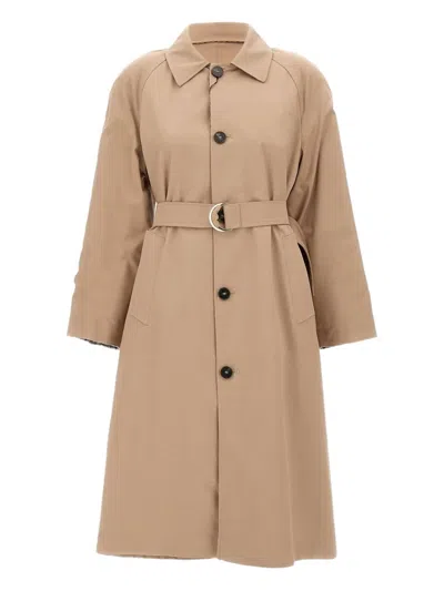 Marella Ragusa Belted Button Coat In Brown