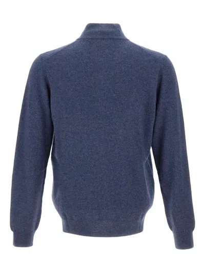 Della Ciana Half-zip Stand-up-collar Sweater In Blue