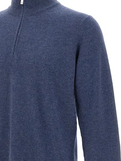Della Ciana Half-zip Stand-up-collar Sweater In Blue