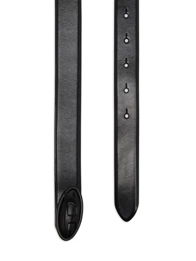 Diesel B-dd Logo-buckle Belt In Black